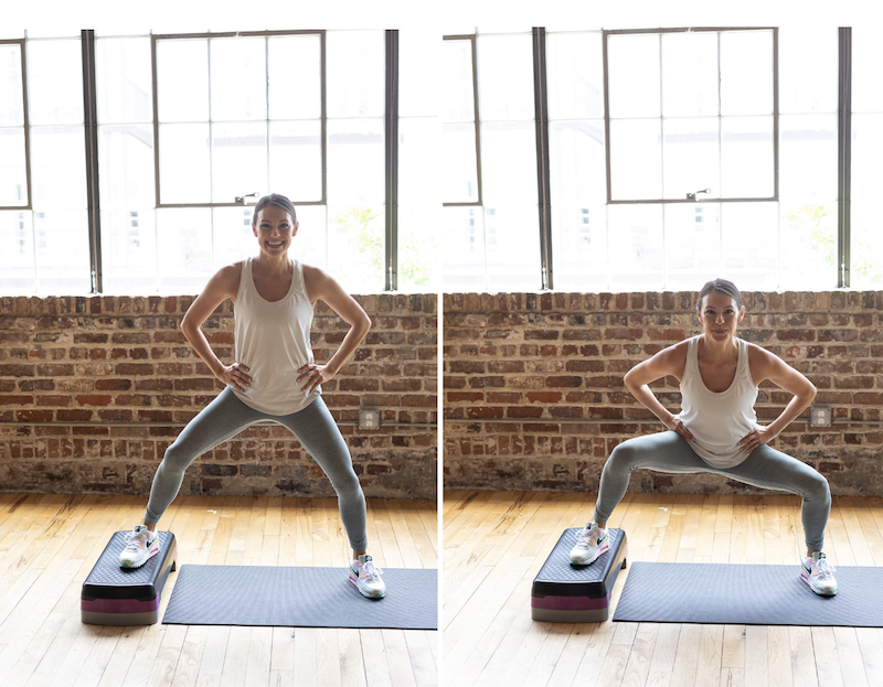 single leg elevated squat for mom butt