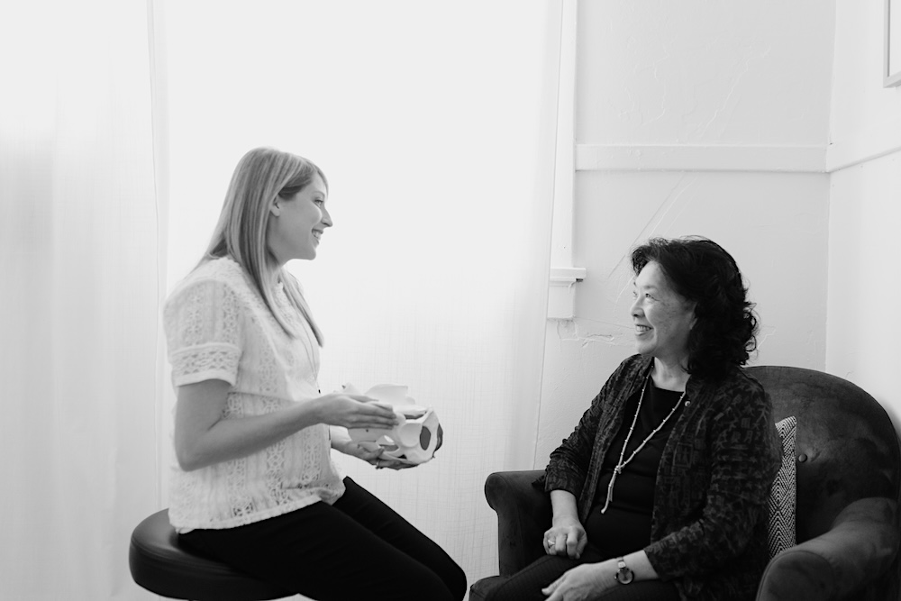 Therapist and patient discuss Bladder Control and Menopause